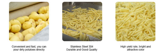Vollautomatische gefrorene Pommes-Frites SS304, die Maschinen-Kartoffel Chips Production Line machen