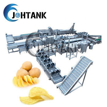 Automatic Frying Frozen French Fries Making Machine , 2000kg/h Industrial Potato Chips Making Machine