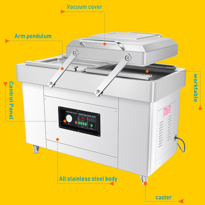 Doppelte Kammer-Vakuumverpackungsmaschine, Handelsnahrungsmittelvakuumverpackende Maschine